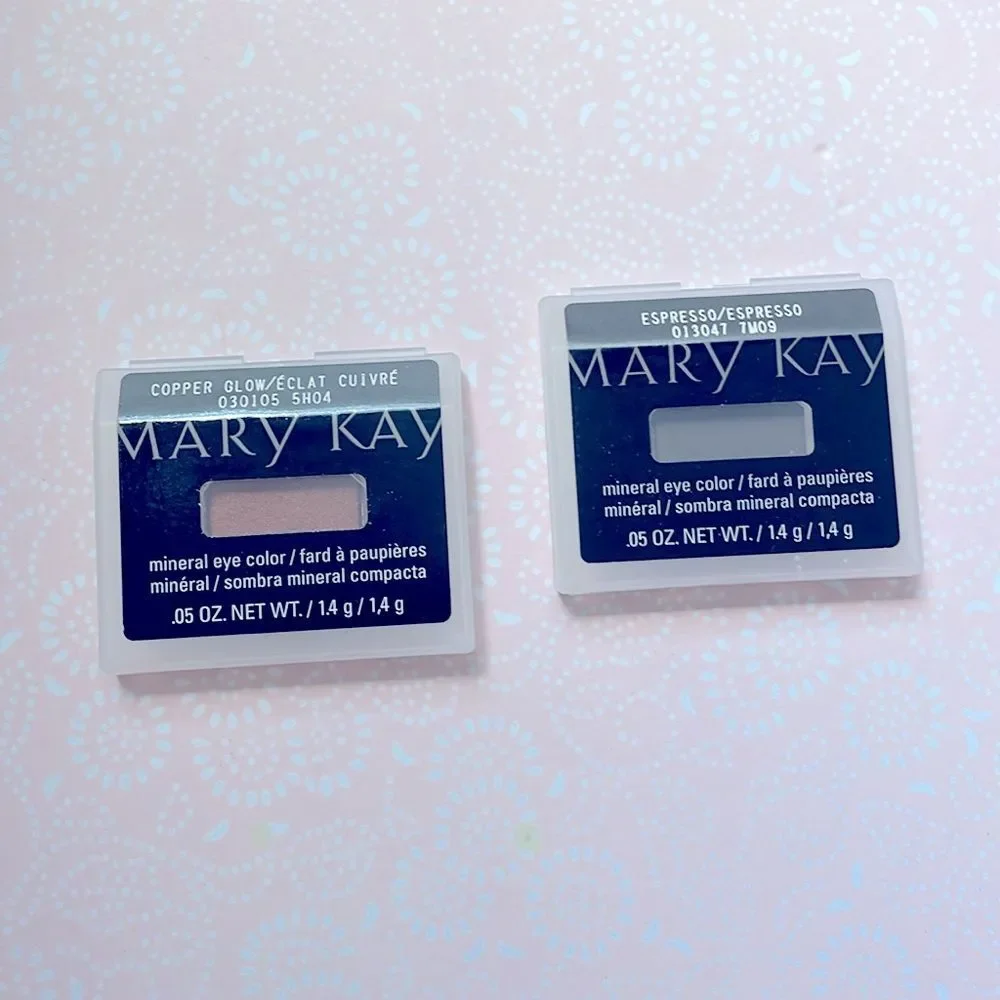 Mary Kay Mineral Eyeshadow Espresso & Copper Glow Set Of 2 New